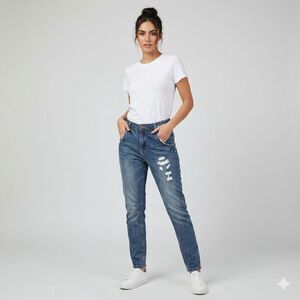 Cotton On The Boyfriend Jeans Distressed Size 6 100% Cotton High Rise